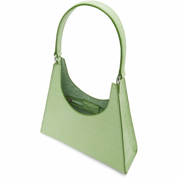 STAUD Handbags - NWT STAUD Light Green Croc-Embossed Shoulder Bag Rey Bag Small